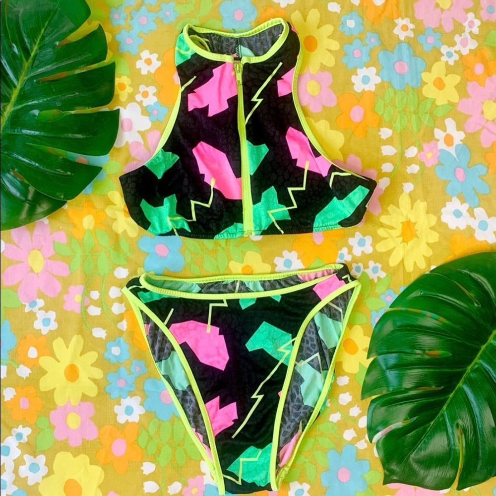 1980s two piece swim